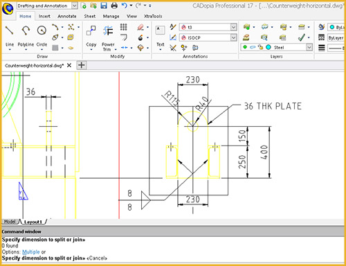 Split Dimension in CADopia